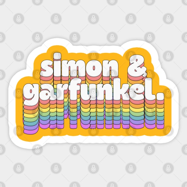 Simon & Garfunkel Retro Aesthetic Design // Sticker by DankFutura